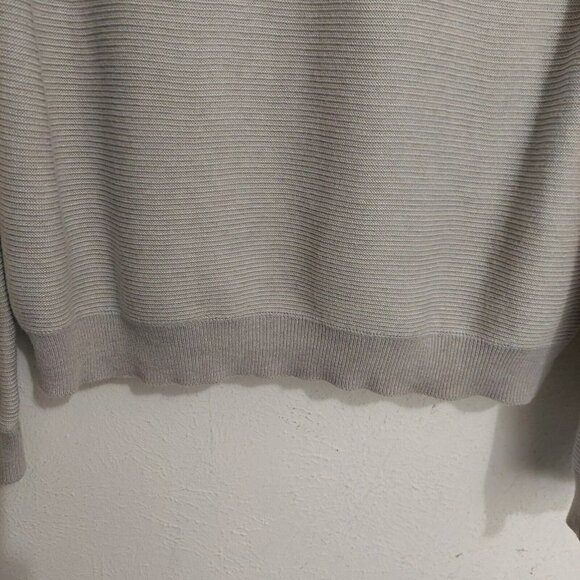 J. Mclaughlin Men's Light Grey Pullover Sweater Crewneck Ribbed Loose Fit Size M - Picture 3 of 10